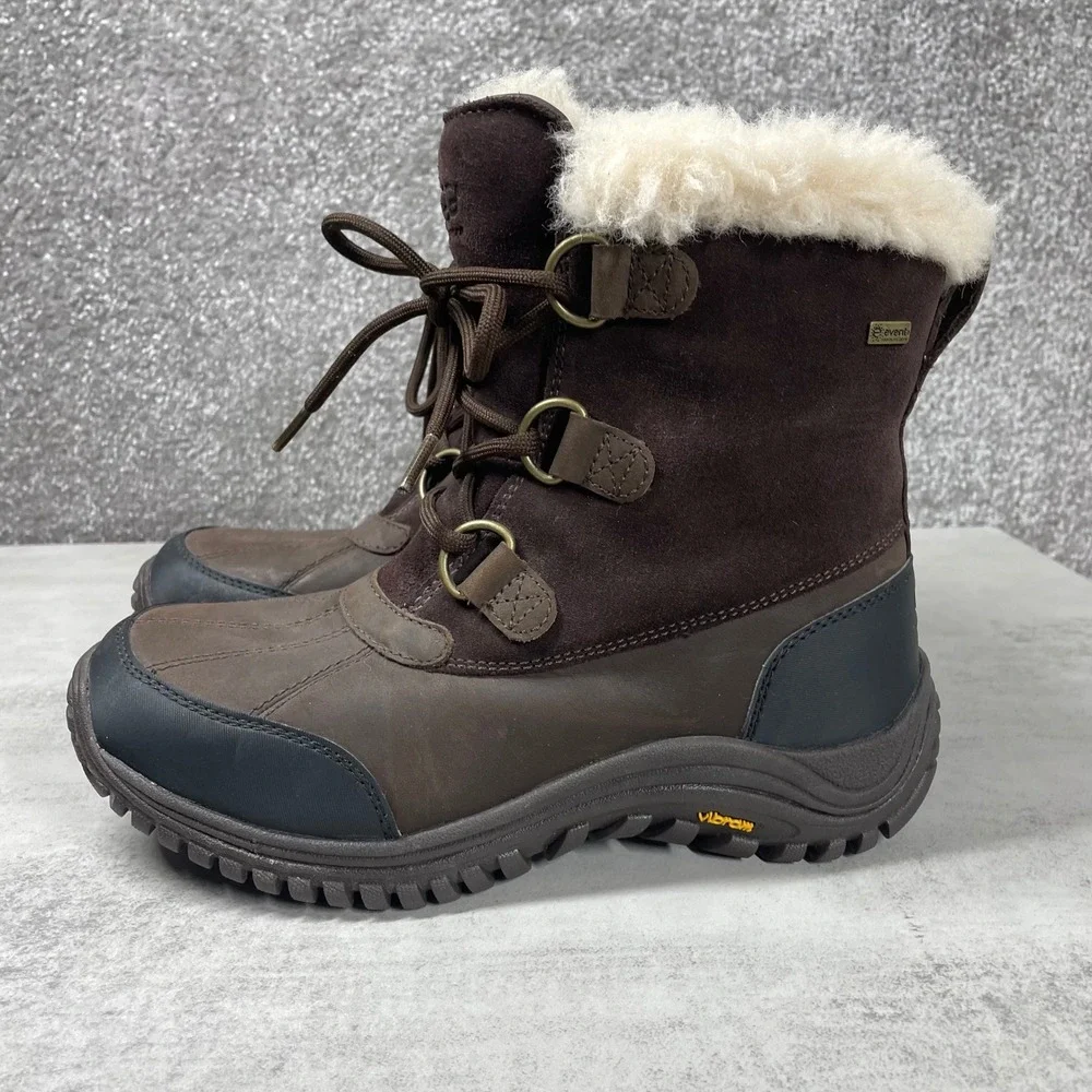 UGG Boots Womens 7 Ostrander Waterproof Winter Leather Sheepskin Lace Up
